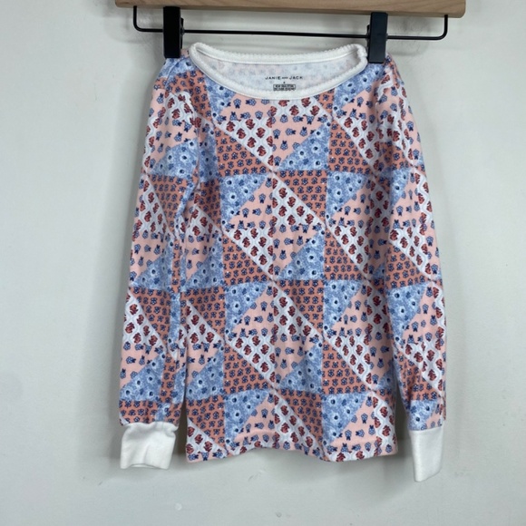 Janie and Jack Pajama Set Girls 6 Floral Patchwork Preppy Cotton Classic Easter - Picture 2 of 7